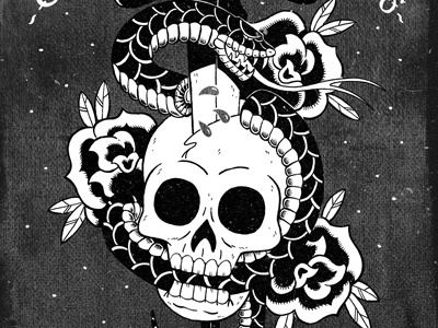 black and white version digital illustration inks tattoo