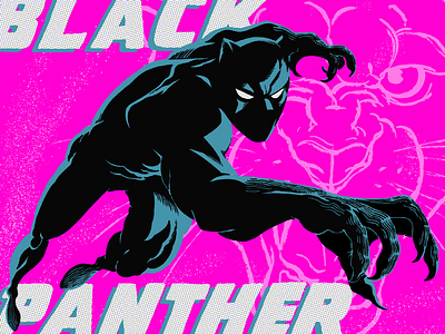 The Black Panther character design comic book digital inks illustration