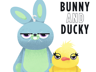 bunny and ducky illustration