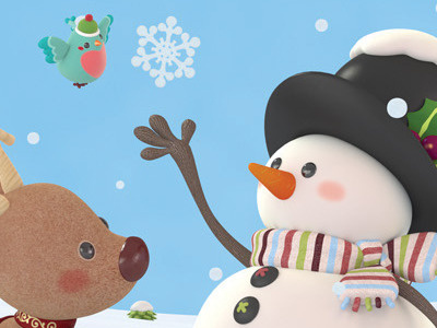 Snowman-How to surprise his wife 3d cartoon christmas cute snowman