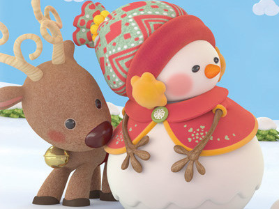 Snowman-How to surprise her husband 3d cartoon christmas cute snowman