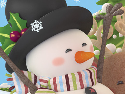 Snowman-Merry Christmas 3d cartoon christmas cute snowman