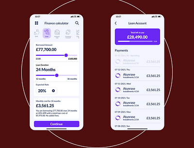 Finance Calculator app branding calculator day004 finance loan ui