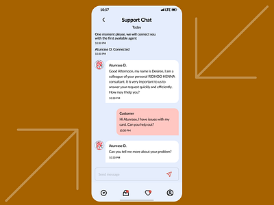 Direct Messaging app bot call chat customer care design message mobile online text ui ux