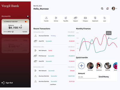 Banking Interface bank design money transfer ui ux web