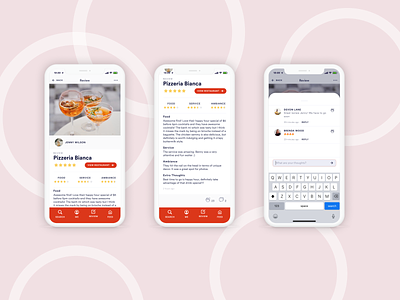 Circle Reviews - Review and Comment Pages comment food review mobile review ui ux ux design