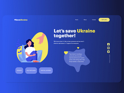 Support center for Ukrainian people animation charity help center motion graphics support center ui ukraine ux w web design