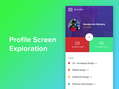 Profile Screen Exploration app app design mobile app design profile screen design ux designer profile design