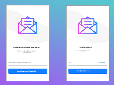 Email Verification App Design app design email