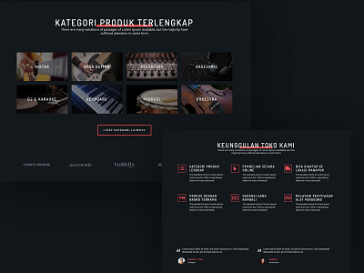 Another Sections of Music Store Landing Page design elementor templates ui ux web website