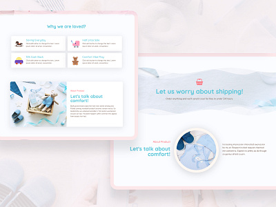 Another Sections of Baby Care Landing Page web design