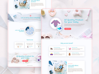 Baby Care Landing Page web design - Full page baby design elementor templates ui ux web website