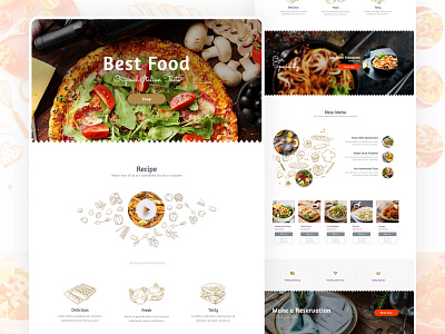 Food Homepage Web Design - Full Page design elementor food homepage restaurant templates ui ux web website