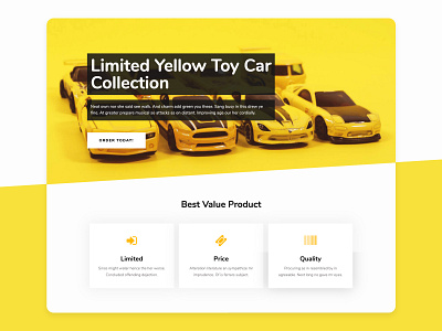 Toy Car Landing Page Design - intro car design elementor kids landingpage templates toy ui ux web website