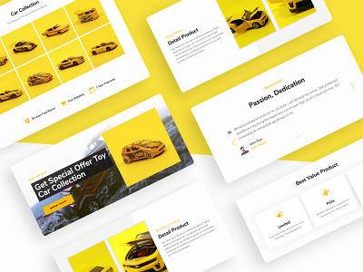 Toy Car Landing Page Design - Sections
