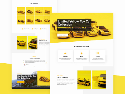 Toy Car Landing Page Design - Full Page