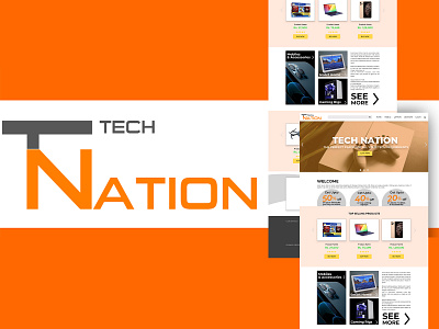 Tech Nation - Tech Website Design Template design logo photoshop tech site technology site ui ux webpage design website website design