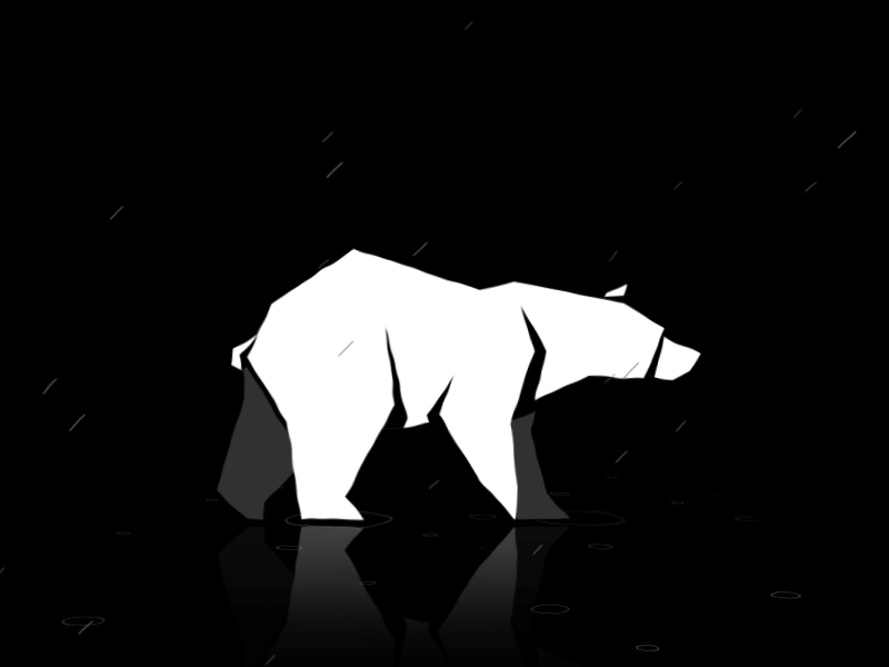 Bear walk cycle animal animation animation 2d bear contrast origami rain walk cycle