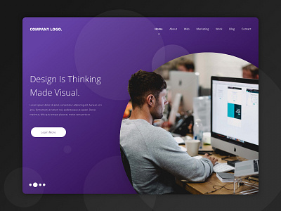 Web Agency Banner banner circle banner design purple web design ux website