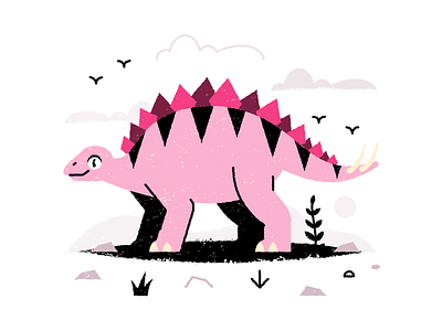 Stegosaurus adobeillustrator art artwork brushes colored design dribbble illustration texture vector