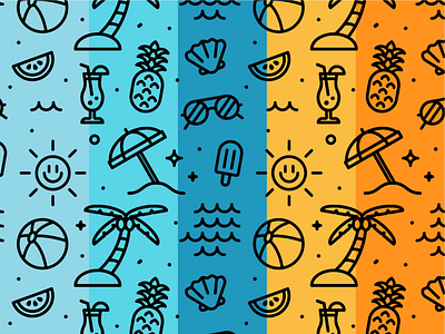 Summer pattern adobeillustrator art artwork design dribbble grid illustration outline pattern summer vector