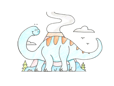 Dinosaur art artwork coloredpencils design dinosaur dribbble illustration sketch