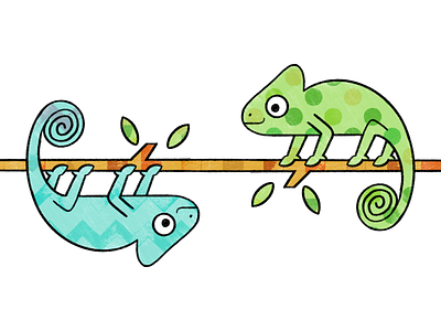 Chameleons art artwork chameleons dribbble illustration procreate