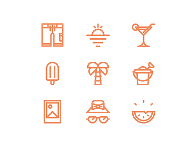 Summer Outline Icons