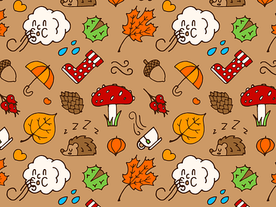 Autumn Pattern Handdrawn