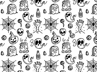 Halloween Handdrawn Pattern