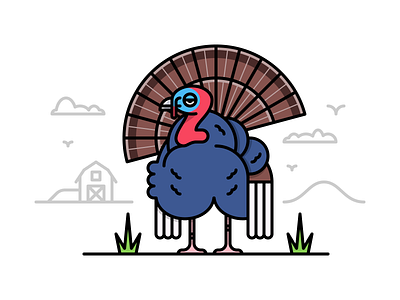 Turkey adobeillustrator art artwork colored design dribbble grid illustration outline thanksgiving turkey vector
