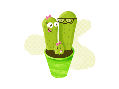 Cactus Fam adobeillustrator adobephotoshop art artwork cactus flat design texture vector