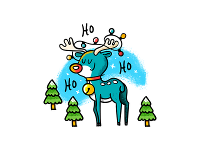 Reindeer adobeillustrator adobephotoshop art artwork christmasiscoming colored design dribbble illustration inking outline reindeer vector