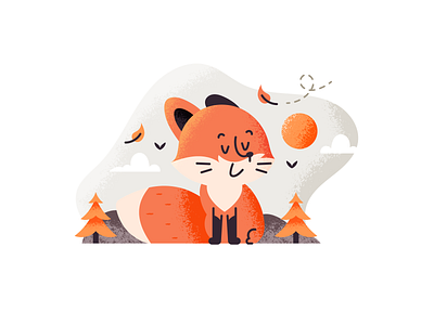 Red fox adobeillustrator art artwork colored design flat design illustration texture vector