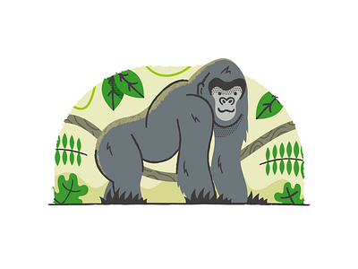Gorilla adobeillustrator art artwork brushes colored design dribbble gorilla grid illustration texture vector