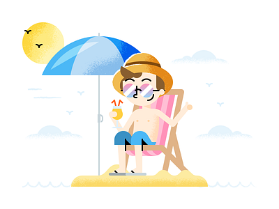 Chillingonthebeach adobeillustrator adobephotoshop art artwork beach brushes chilling colored design dribbble flat design grid illustration summer texture vector