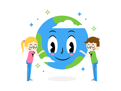 Love Earth adobeillustrator adobephotoshop art artwork colored design dribbble earth flat design grid hug illustration love outline texture vector