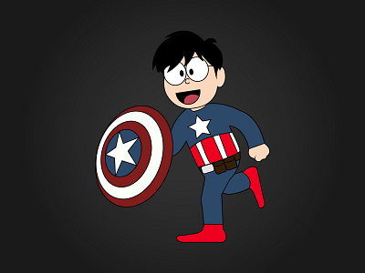 Nobita Captain America animation art design graphic design illustrasion illustration logo tracing vector wallpaper