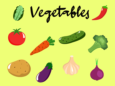 Icon Vegetables animation art design graphic design illustrasion illustration logo tracing vector wallpaper
