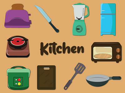 Icon Kitchen animation art design graphic design illustrasion illustration logo tracing vector wallpaper