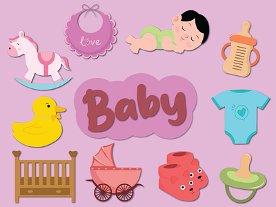 Icon Baby animation art design graphic design illustrasion illustration logo tracing vector wallpaper