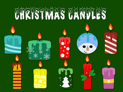 Icon Christmas Candles animation art design graphic design illustrasion illustration logo tracing vector wallpaper