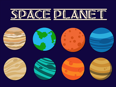 Icon Space Planet animation art design graphic design illustrasion illustration logo tracing vector wallpaper