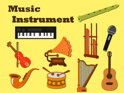 Icon Music Instrument animation art design graphic design illustrasion illustration logo tracing vector wallpaper