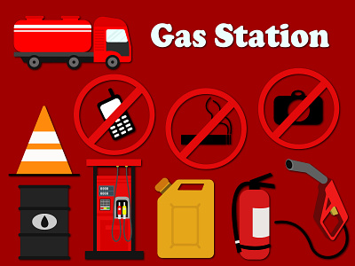 Icon Gas Station animation art design graphic design illustrasion illustration logo tracing vector wallpaper