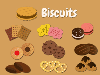 Icon Biscuits animation art design graphic design illustrasion illustration logo tracing vector wallpaper