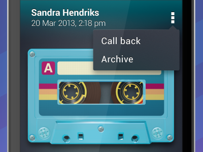 Hipstamail android app cassette interface voicemail