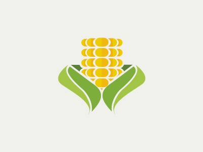 sweetcorn Ramseyer Farms corn farm farming food green leaves logo mark tractor vegetable yellow