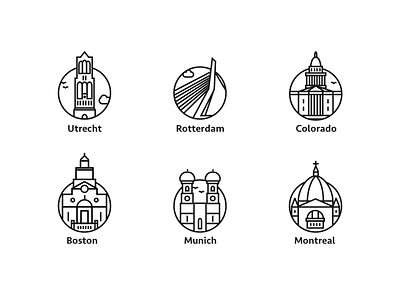 City icons boston cities colorado icon icons location locations montreal munich outline places rotterdam sketch ui utrecht vector