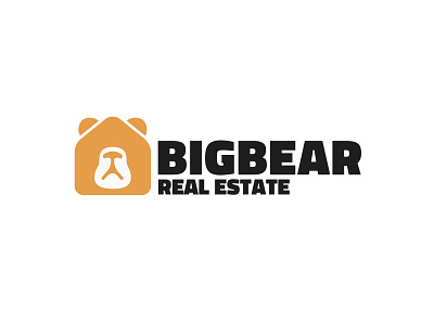 BigBear Real Estate bear brand branding design estate graphic design icon identity illustration logo real real estate sketch vector yellow